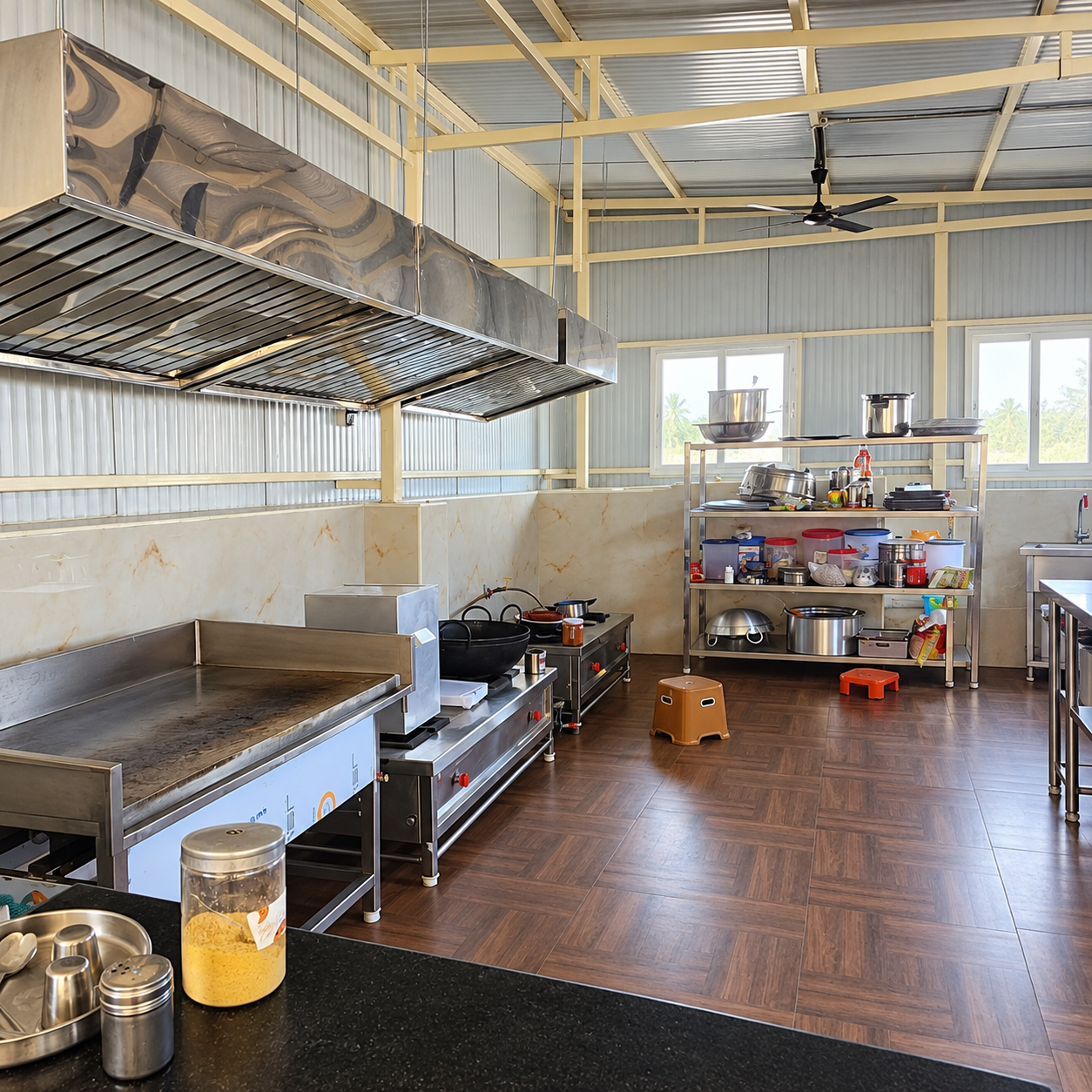 Oasis Living spacious commercial kitchen